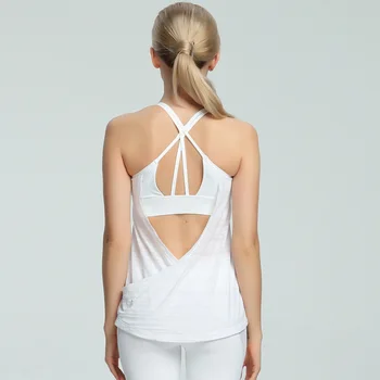 

Women Fake Two Pieces Breathable Sleeveless Vest Tops for Sport Fitness Yoga B2Cshop
