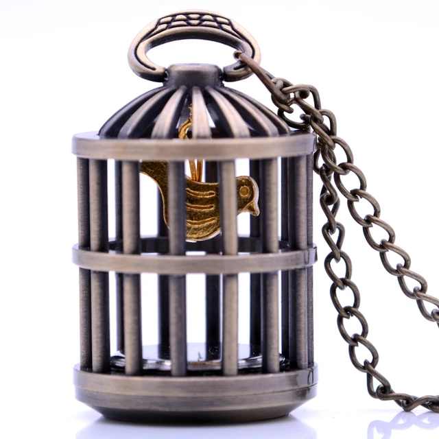 Fast Shipping Vintage Lovely Cute Mens Womens Birdcage Quartz Pocket Watch Penda Fast Shipping Vintage Lovely Cute Mens Womens Birdcage Quartz Pocket Watch Penda