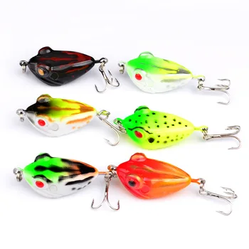 

6Pcs/lot 4cm/6g Soft Frog Fishing Lure Pesca Mini Floating Attract Fish Crankbait Artificial Isca With 8# Hook