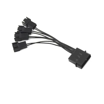

High Quality 4 Way 3 Pin Computer Power Multi Fan Connector Durable Black Cable Extension Splitter Adapter