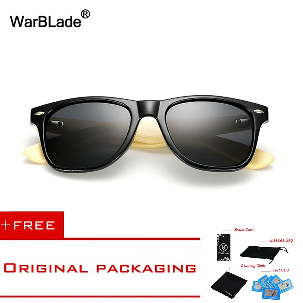 

fashion Bamboo Sunglasses Men Women Polarized Square Sun Glasses Mirror Reflective With HD Lens Eyewears Male oculos WarBLade