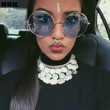 HBK Мода круглые маленькие брендовые крутые Солнцезащитные очки женские солнцезащитные очки зеркальные очки женские очки Occhiali da sole