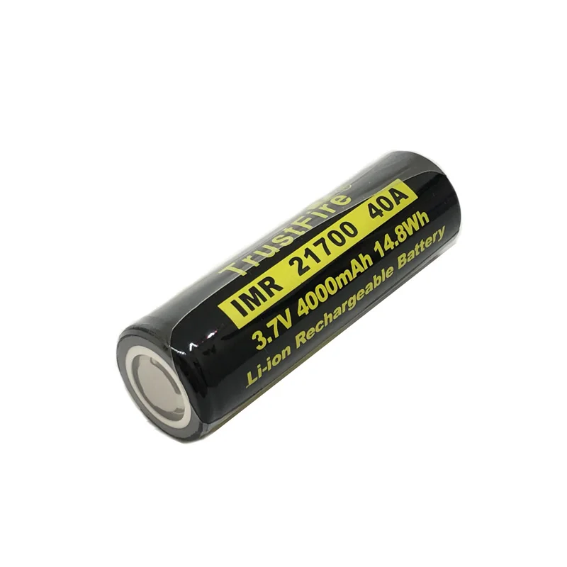 

TrustFire IMR 21700 3.7V 40A 4000mAh 14.8W Rechargeable Battery Lithium Batteries with Safety Relief Valve for Headlamps