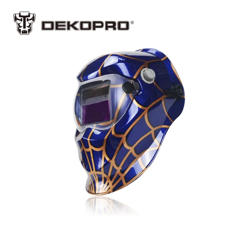 DEKOPRO Blue Spider Solar Auto Darkening Electric Welding Mask Helmet Welder Cap Welding Lens