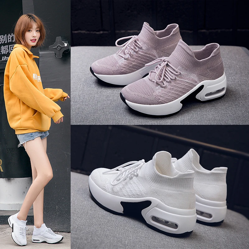 STQ/2019 весенние женские кроссовки на плоской подошве увеличивающие рост chaussures femme