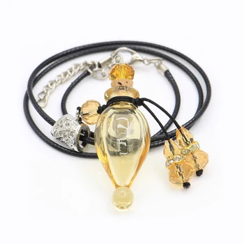 

Lovely Raindrop Color Perfume Pendant Handwork MINI Glass Dream Bottle Essential Oil Bottle Necklace New Brand 5pcs/lot JY023