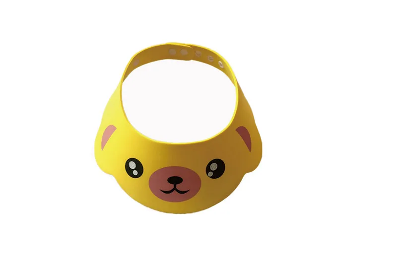 Yellow Baby Shampoo Cap Kids Cartoon Shampoo Bath Bathing Shower Cap Wash Hair Shield Soft Security Shower Bath Supplies - Color: Yellow