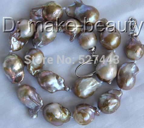 

Wholesale stunning big baroque purple keshi reborn freshwater pearl necklace
