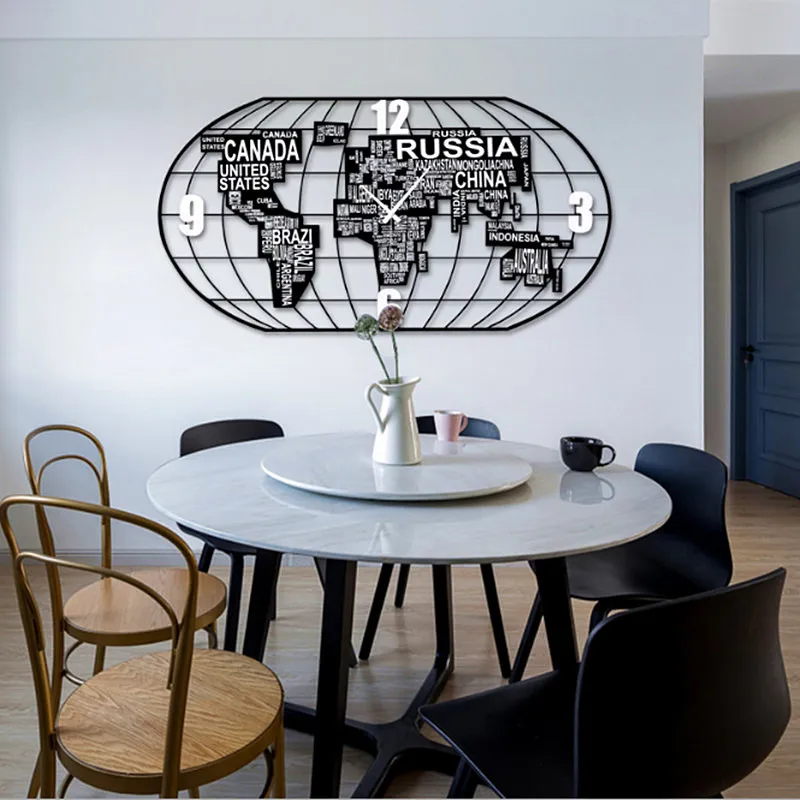 New Idea Big Clock European Style Simple Diy Wall Clock for Living Room and Bedroom Ultra Quiet Quartz Clock Industrial Decor