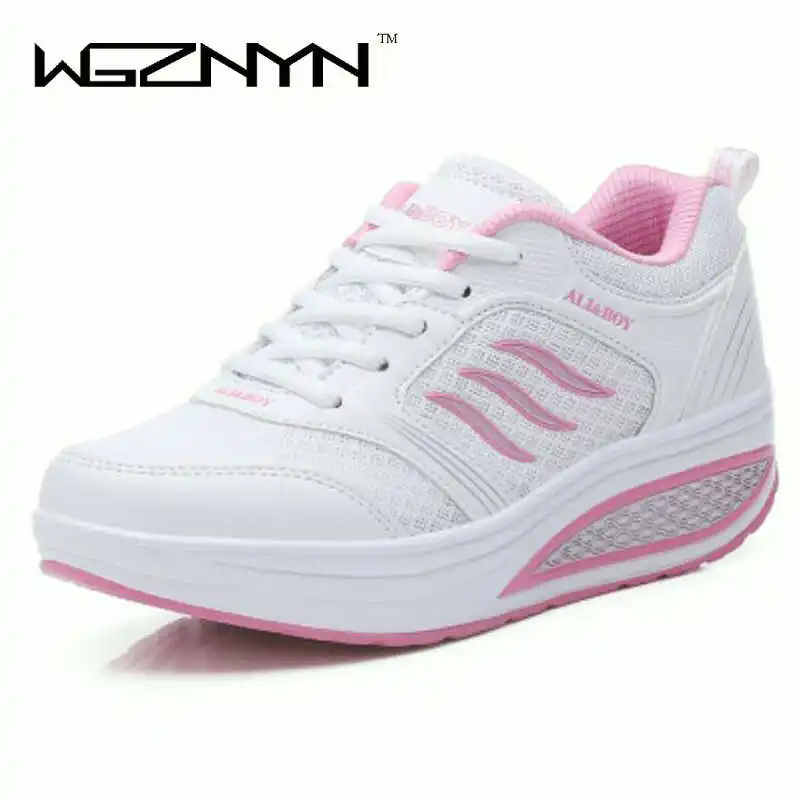 

Fast delivery Women casual shoes 2019 New Arrival Walking creepers fashion Net cloth wedges platform shoes woman sneakers W006
