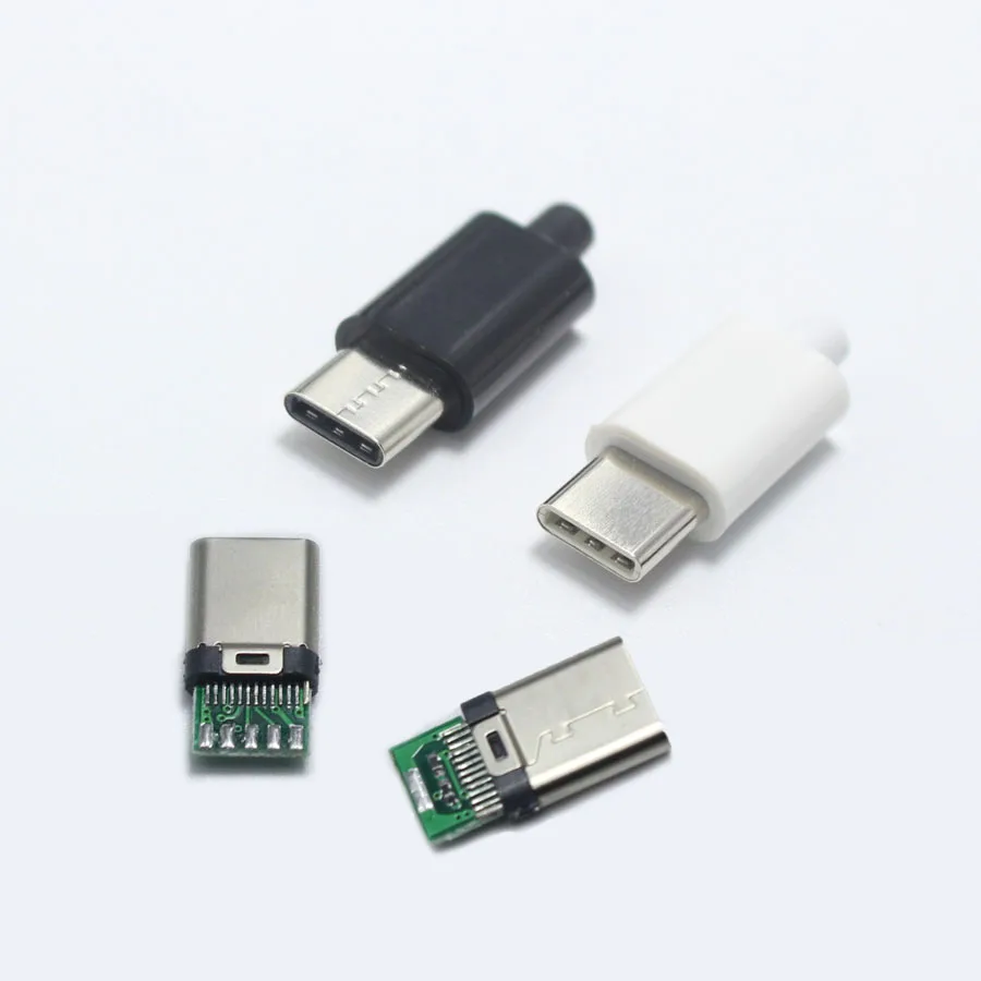 EClyxun 2 комплекта позолоченный OTG USB 3,1 5P Тип C штекер сварочный Тип USB-C 4 в 1 DIY ремонт кабель зарядное устройство разъем для телефона