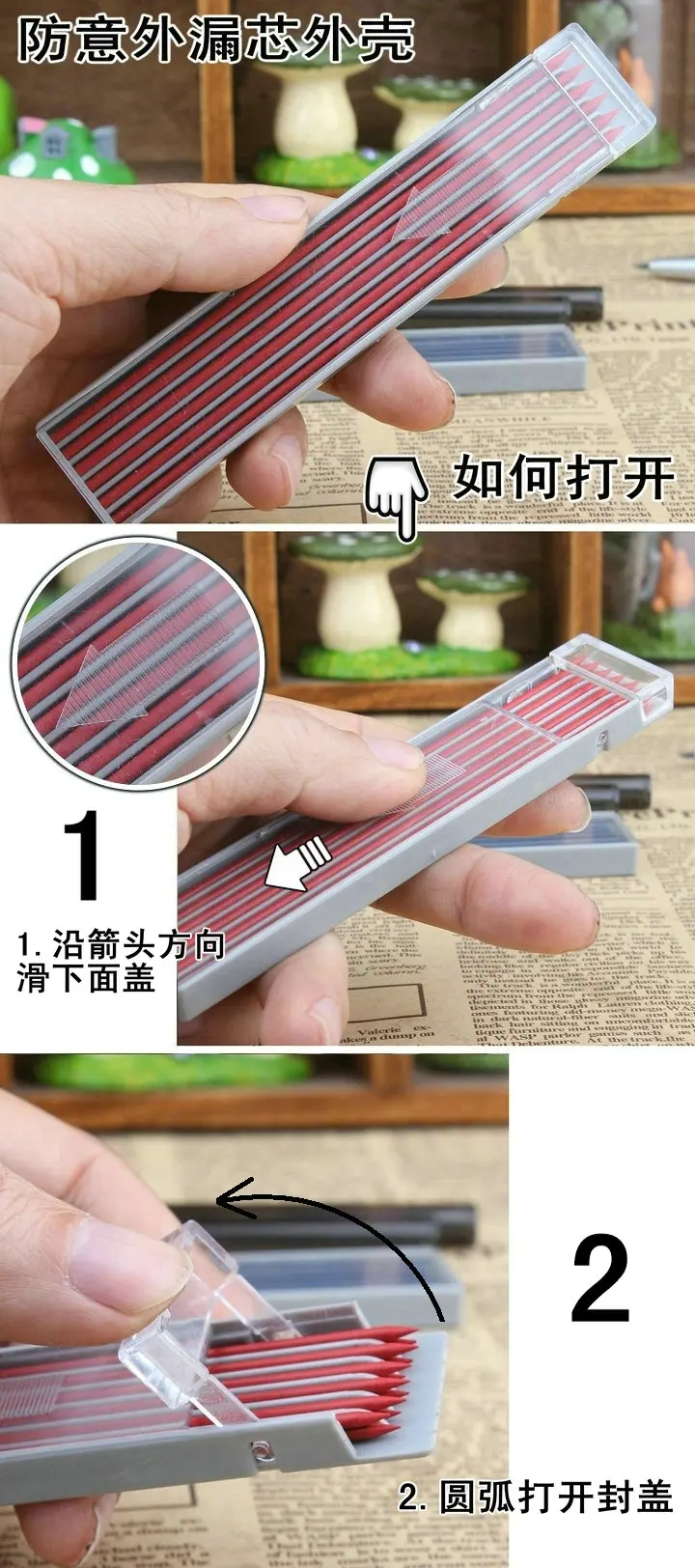 Lápis Grosso Chumbo Colorido Desenho Automático Núcleo Mecânico Cor 2mm 23 2mm núcleo mecânico lápis cor chumbo mecânico lápis automático chumbo