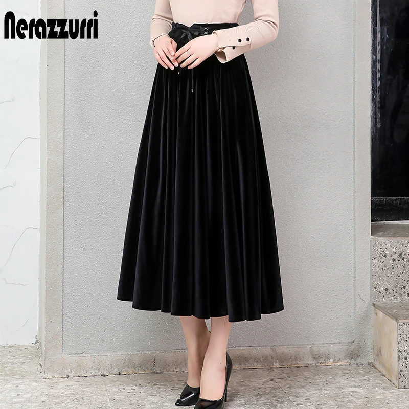 black velvet skirt midi