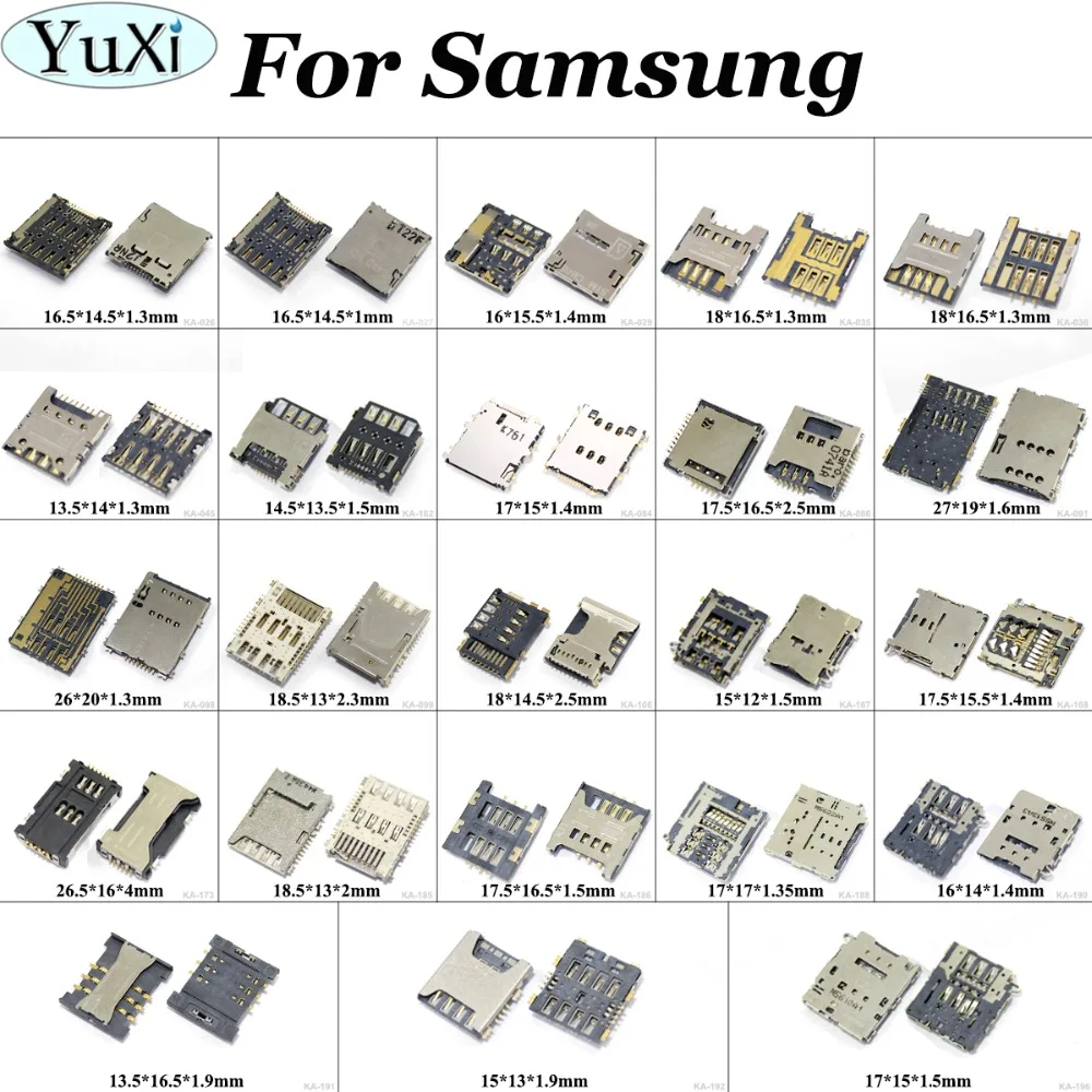 

YuXi Dual SIM Card Socket for Samsung I9003 I9000 S5230 S5830 I9082 P5200 S2 S3 S4 S5 S6 sim Card holder i9000 Dual Card Reader