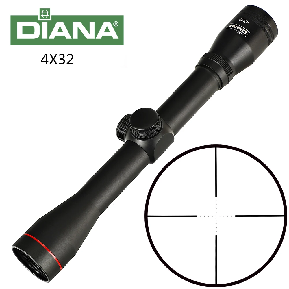 

DIANA 4X32 Tactical Riflescope 25.4mm One Tube Mil Dot Reticle Hunting Optical Rifle Scope
