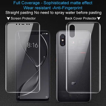 

2PCS Full coverage for Xiaomi mi 8 explorer edition Screen protector Phone Back protector Imak Hydrogel Frosted Game Film Matte