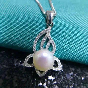 

S925 Silver Pendant Parts Setting Mounting Pendant Findings and Component for Akoya Edison Pearls Corals Jade Stones Beads