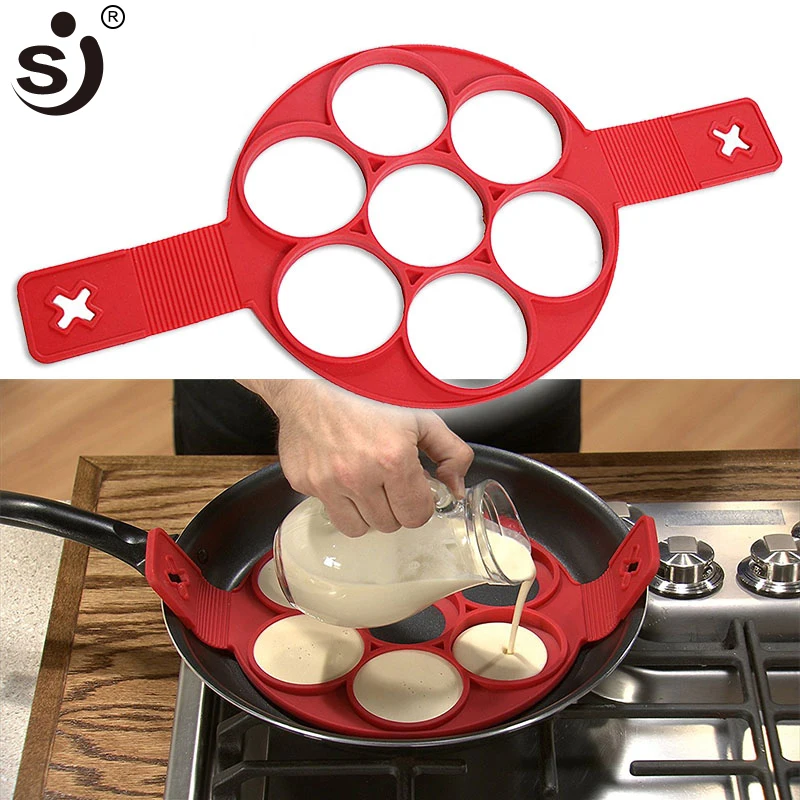 7 Löcher Silikon Pancake Maker kreative Küche gebratene Eiern Formen Antiha FG#1 