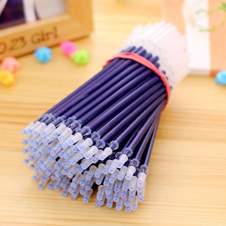 Новинка Stationery100Pcs стержни для гелевых ручек 0 5mm черные голубые чернила Заправка