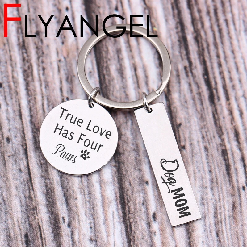 Chic Laser Engraved Key Chains Creative Dog Mom Lover Gift Accessories Keys Holder Lettering Tiny Jewelry Bag Charm Tag | Украшения и