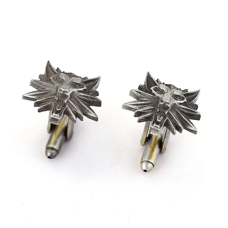 

J Store The Wild Hunt 3 Wolf Head Logo Cufflinks Wizard Witcher 3 Cuff Link Medallion Cuff Button Men Jewelry Accessory