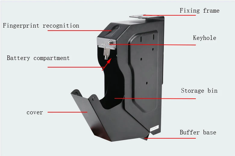 Сейфы для пистолета, биометрический и запасной замок для ключей, сейф для пистолета, высокое качество, стальные защитные пистолеты, коробка для отпечатков пальцев