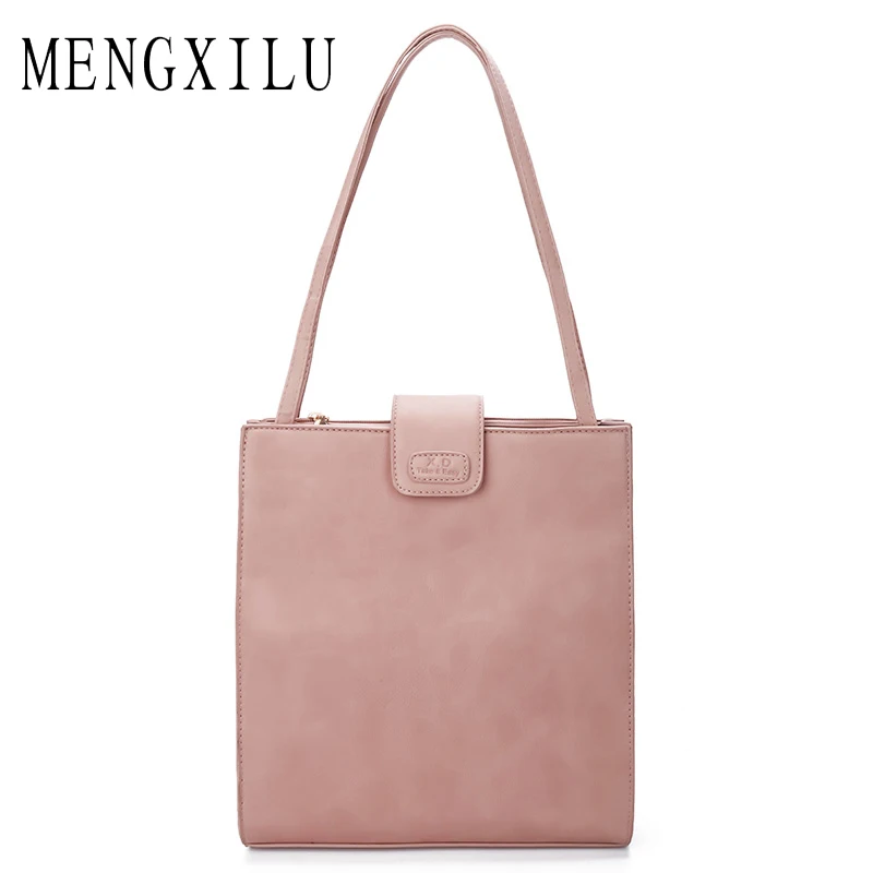 

MENGXILU High Quality PU Leather Women Shoulder Bags Fashion Patchwork Women Handbags Famous Brands Women Bags Casual Tote Bags