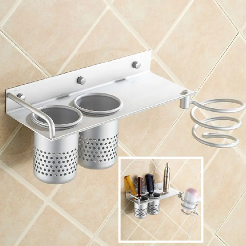 1pcs Universal Alumimum Hair Dryer Storage Organizer Rack Comb 1pcs Universal Alumimum Hair Dryer Storage Organizer Rack Comb Holder Wall Mounted Stand Bathroom Set In Holders Racks From Home Garden On
