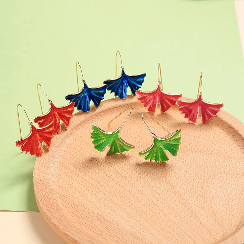 

Classic Hot Sale Leaf Hook Drop Dangle Earring For Women Plant Ginkgo Large Earrings Girl Dress Party Accessories Jewelry