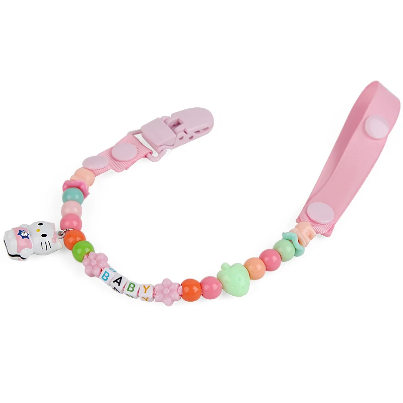 DIY Customed name Pacifier clips Holder chains for nipples personalized colorful Silicon beads baby teeth chew toy