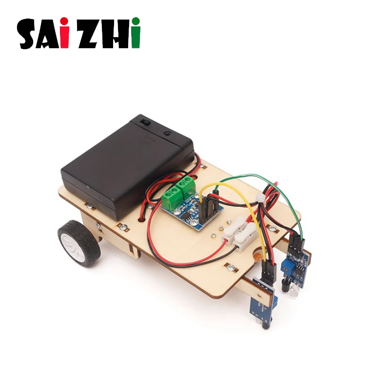 

Saizhi DIY Wooden Track car Toy Model Kit Wood Kids Physical Science Experiments Toy Set Assembled Car Educational Toy SZ33j6
