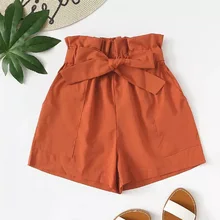 Cncool New High Waist Solid Women Shorts Office Lady Vintage Pleated Lace Bow Elastic Thin Slim Short Feminino Short with Pocket Cncool New High Waist Solid Women Shorts Office Lady Vintage Pleated Lace Bow Elastic Thin Slim Short Feminino Short with Pocket