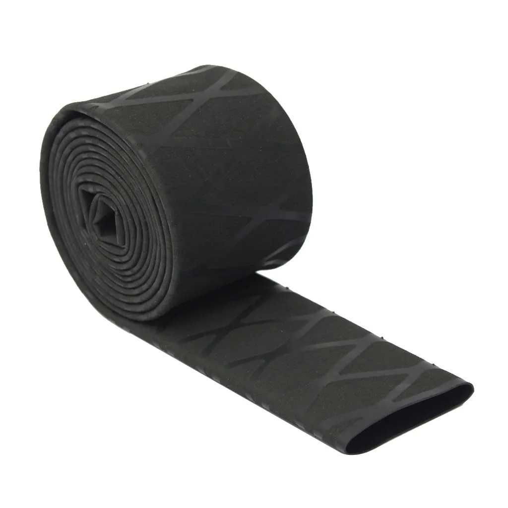 30mm Black Non Slip Heat Shrink Tubing Textured Grip Fish Rod Racket Handle