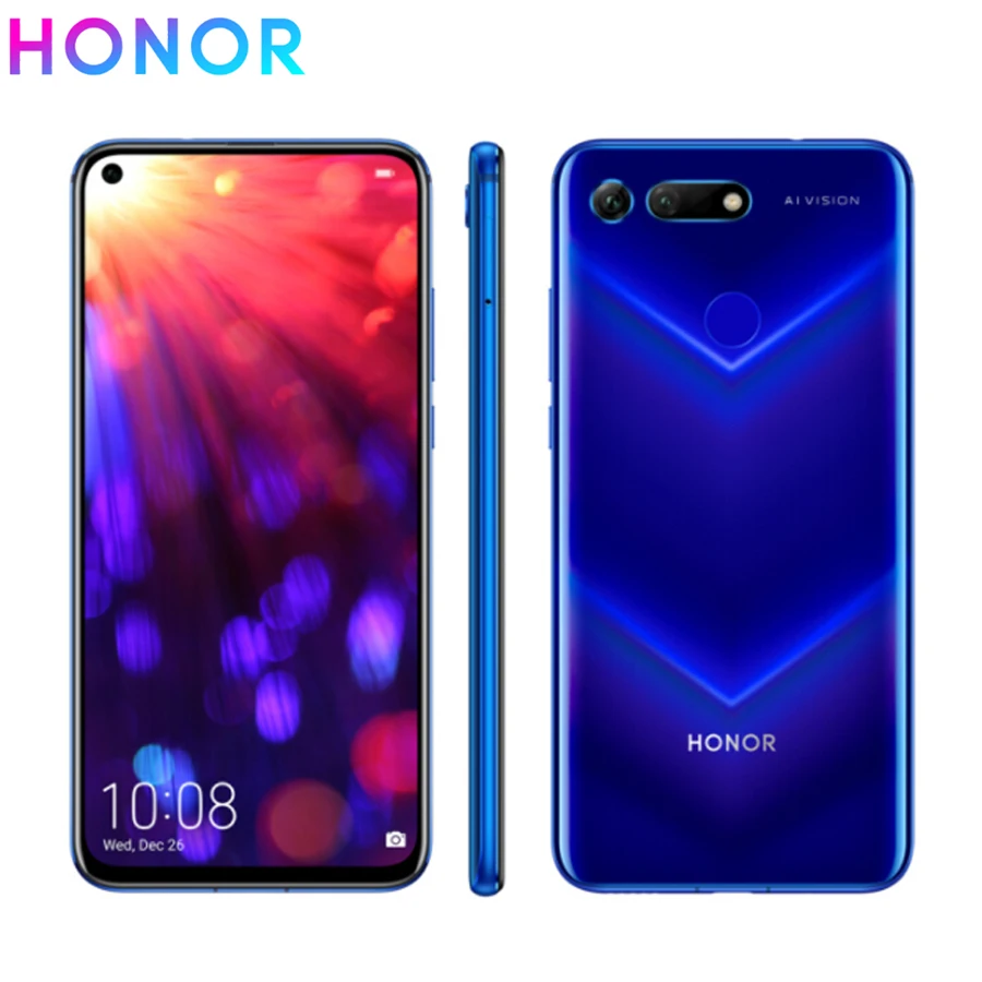 Новая глобальная версия honor V20 LTE мобильный телефон 8 ram 256GB rom 6," Kirin 980 OctaCore Andorid 9 Быстрая зарядка просмотр 20 NFC телефон