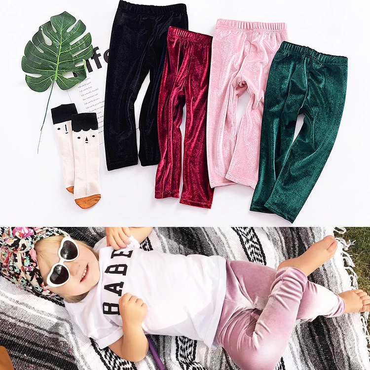 Baby Girls Gold Velvet Leggings Skinny Pants for Girl 2019 New Kids Trousers Toddler Girl ...