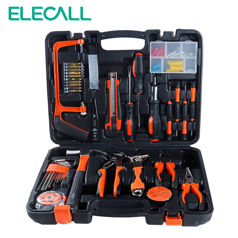 

ELECALL 100 PCS ET-DZ100 Hand tool set Household-hardware Combination Tool Box Tools Kit Knife screwdriver pliers kit