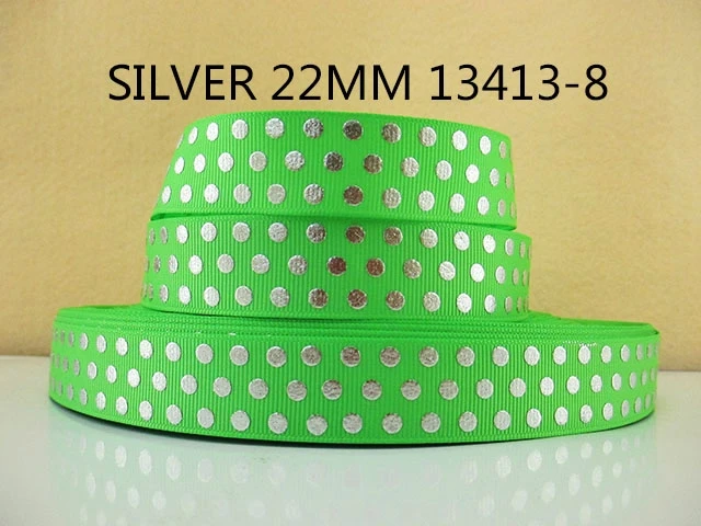 David accessories 7/8 ''фольгой серебряного или золотого богатого цвета в горошек Полиэстеровая корсажная лента diy повязка на голову, подарочная упаковка, швейные принадлежности, 50Yc2753 - Цвет: 1013413008