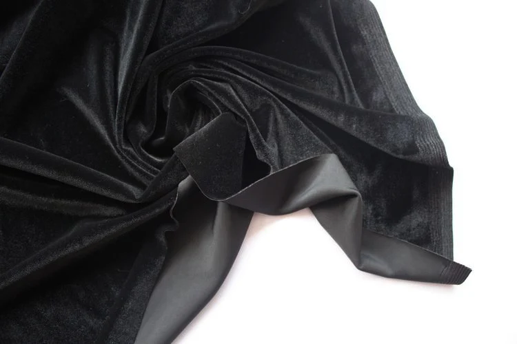 Черный шелк бархат ткань Велюр ткань плюш ткань для одежды вечерняя одежда спортивная одежда продается двором