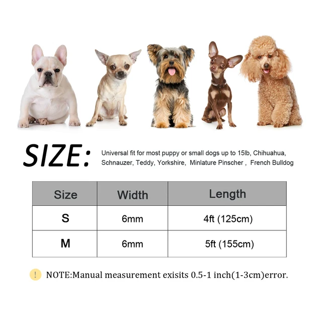 4ft/5ft Leather Dog Leash P Chian Collar Traction Lead Rope For Chihuahua Bulldog Small Dogs Leashes Slip Collars Pet Supplies 5