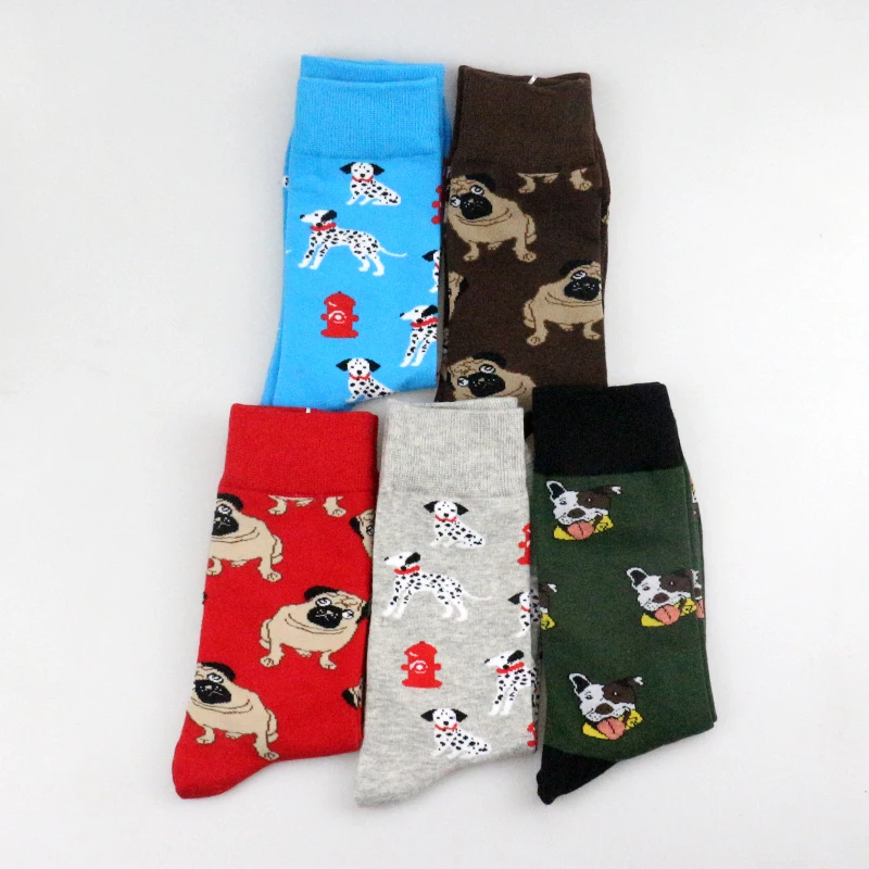 Новые хлопковые мужские Носки с рисунком забавной собаки, уличные носки с ворсом, носки с Мопсом для домашних животных, Шиба-ину, бигль, Buldog, унисекс, зимние счастливые носки
