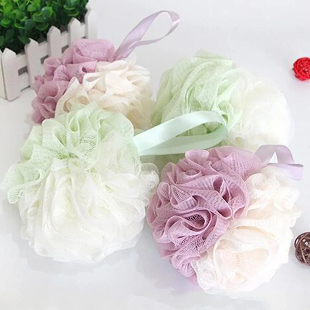 

Loofah Bath Shower Sponge Pouf Mesh Ball Exfoliating Premium Scrubber Useful Pop Space Exfoliation Cleaning Equipment 19MAY21