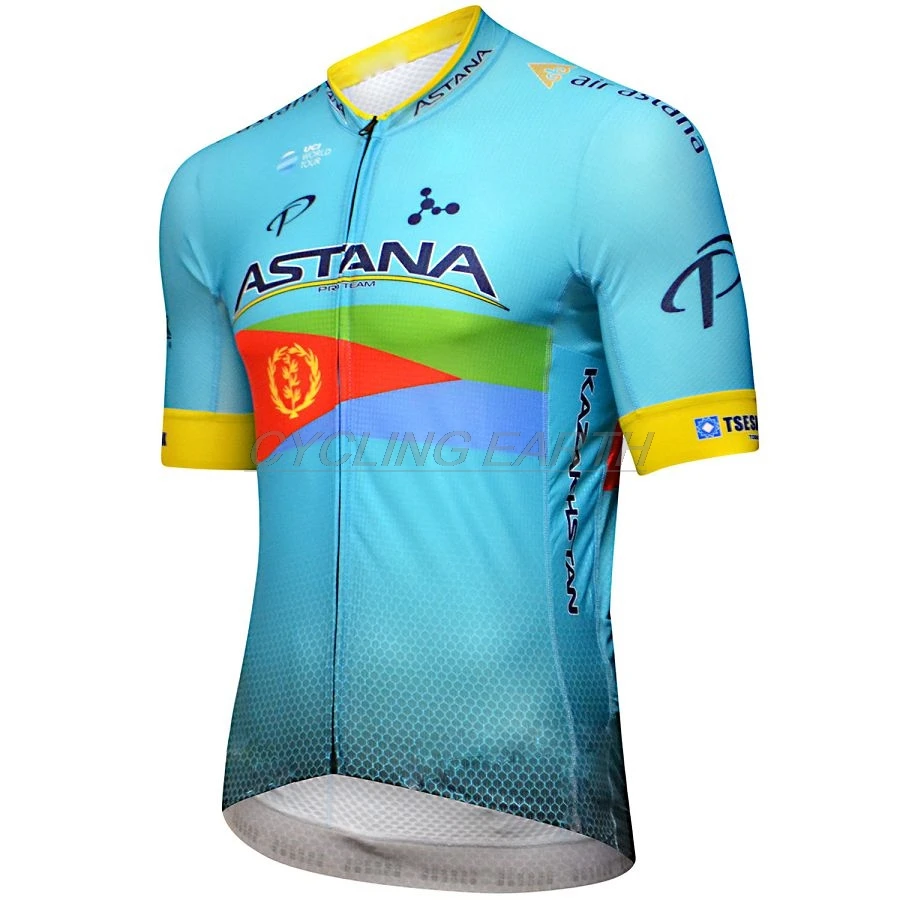 Команда Астана одежда для велоспорта Джерси короткий рукав Ropa велосипед для мужчин лето Pro майки для велоспорта Велоспорт гелиевая Подушка шорты - Цвет: jersey