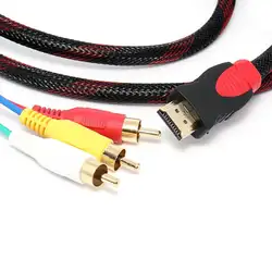 Чайные 5ft HDMI Мужской до 3 RCA аудио-видео кабель av кабель адаптер для ТВ HD ТВ DVD 1080 P dec11