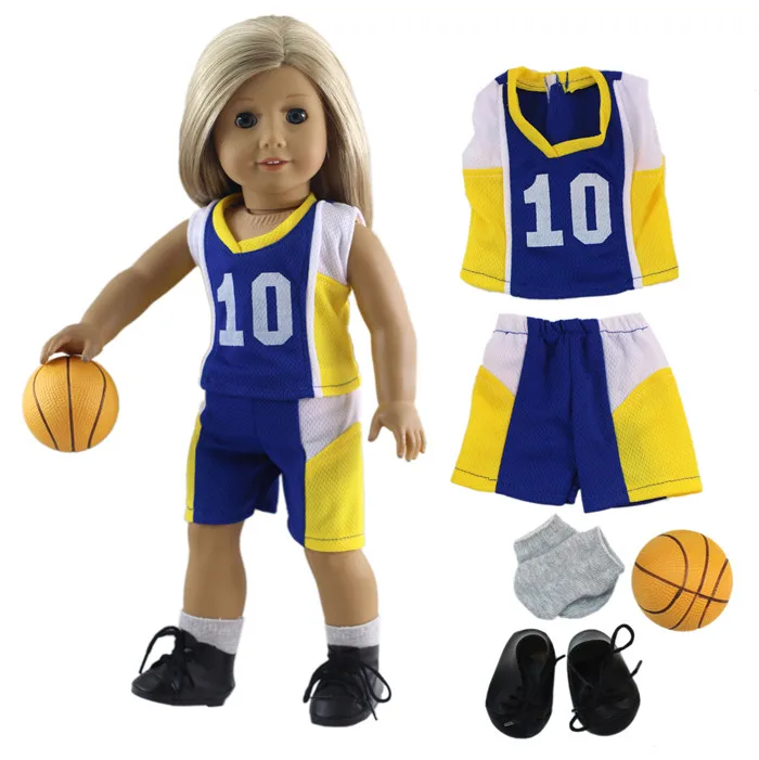 Sport Outfit Basketball Uniform for 18/'/' AG American Doll Doll