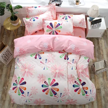 

Modern Style 4 pcs Bed Duvet Cover Bedspread Pillowcase Seven Color Flower Dandelion Cartoon Picture Full Queen King