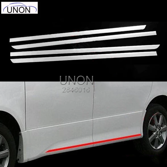 

UNON 4pcs SUS304 Stainless Steel Door Side Trim Garnish Cover Car Styling Accessories For Toyota Voxy 70 2007-2010
