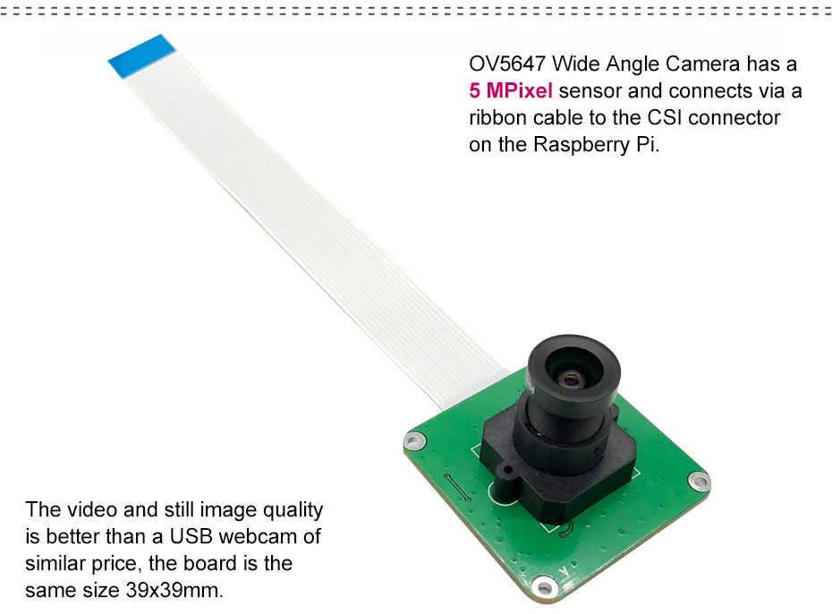 RPI Wide Angle Camera Module OV5647 for Raspberry Pi3 B+PI3PI2PI B+PI API ZERO-03