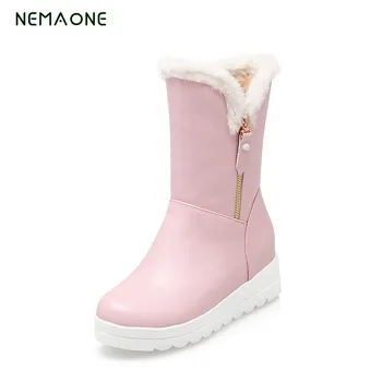 

NEMAONE New fashion fur female warm ankle boots women boots snow boots and autumn winter women shoes
