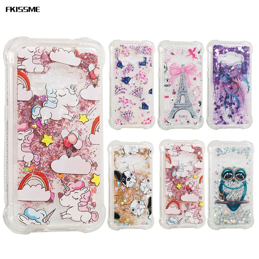 

FKISSME Cartoon Glitter Stars Dynamic Liquid Quicksand Case for Samsung J1 2016 J120 Clear Cover for Samsung Galaxy J1 2016 Case