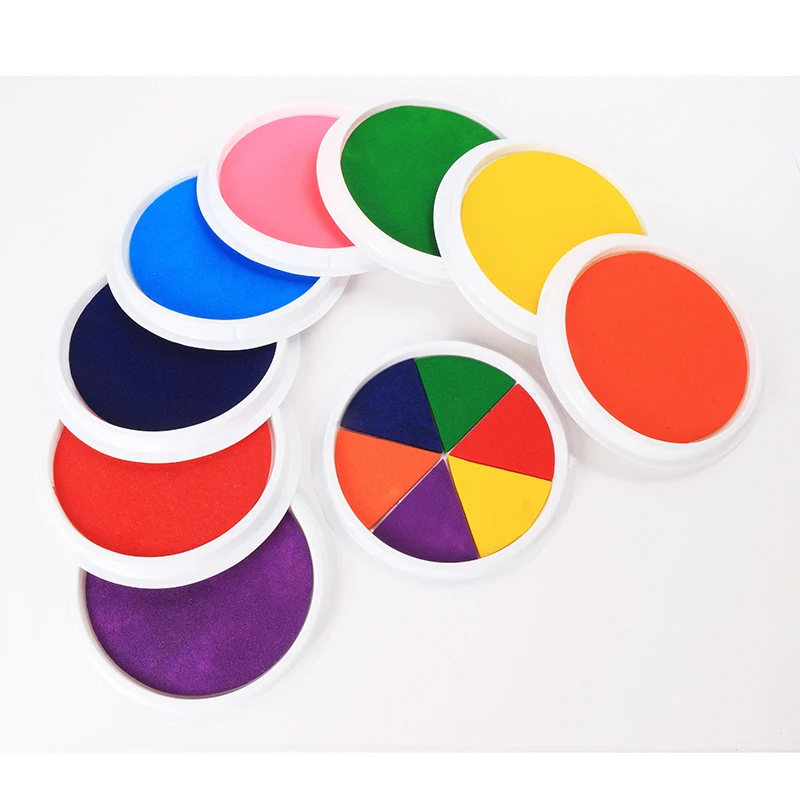 

Washable children diy finger painting ink pad round stamp pad kindergarten painting graffiti palm painting color pigment